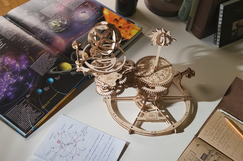 Puzzle 3D, lemn, mecanic Telurionul Mecanic, 249 piese, Ugears 