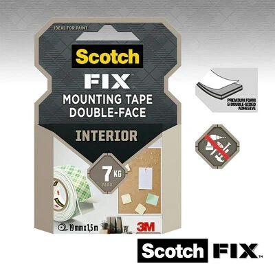 Banda dublu adeziva montare suprafete interioare,19 mm x 5 m Scotch-Fix 3M