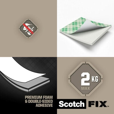 Benzi dublu adezive montare interior, 16 bucati/set, Scotch-Fix™ Scotch 3M