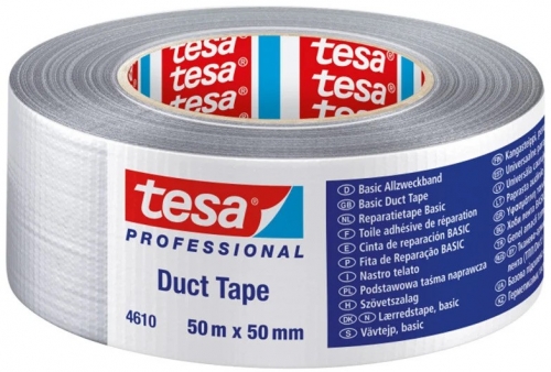 Banda adeziva 50 mm x 50 m Duct Tape Tesa argintiu