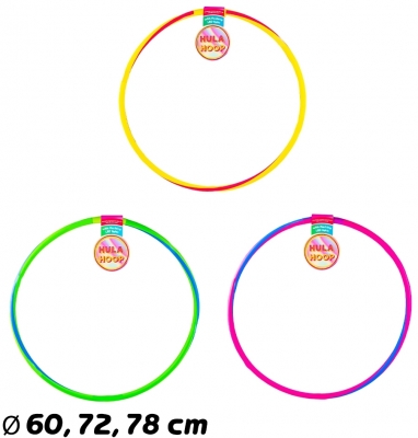 Cerc Hula Hoop, 60-72-78 cm, 36 buc/set, Diverse culori