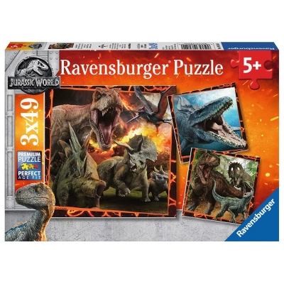 Puzzle Jurassic World, 3X49 Piese Ravensburger