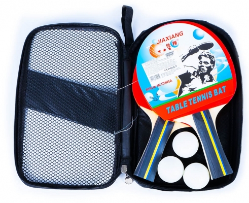 Palete ping pong cu 3 mingi, 1 set/husa