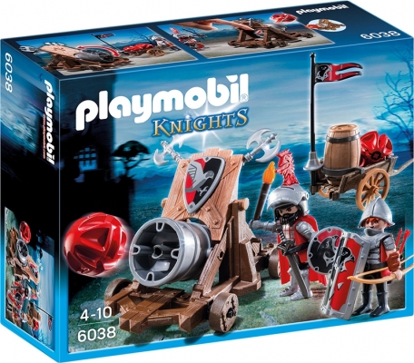 Cavaleri soim cu tun de batalie Knights Playmobil