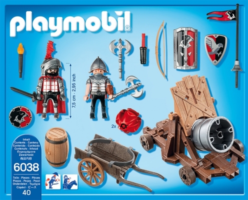 Cavaleri soim cu tun de batalie Knights Playmobil