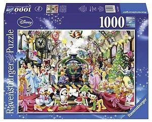 Puzzle Craciunul In Familia Disney, 1000 Piese Ravensburger