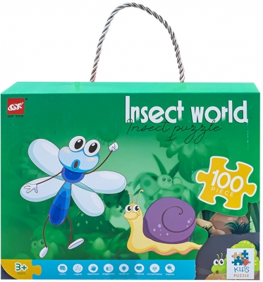 Puzzle in gentuta, Insecte, 100 piese