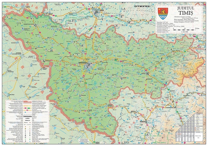 Harta Judetului Timis X Cm Sipci Plastic Bnb