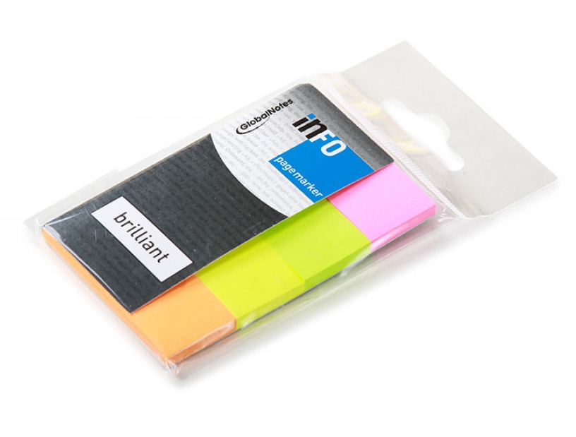 Index separator adeziv 20x50 mm 200 file culori neon Info Notes - BNB