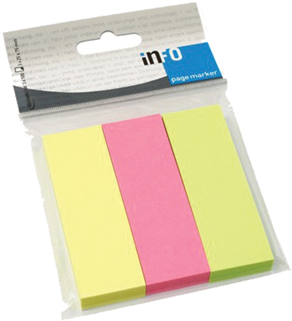 Index separator 75 x 25 mm neon 100 file/set Info Notes - BNB