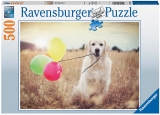 Puzzle Catel Cu Baloane, 500 Piese Ravensburger