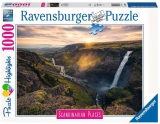 Puzzle Cascada Haifoss Islanda, 1000 Piese Ravensburger