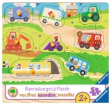 Puzzle Din Lemn Cu Vehicule, 8 Piese Ravensburger