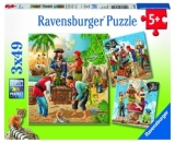 Puzzle Aventurile Piratilor, 3X49 Piese Ravensburger