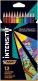 Creioane colorate Intensity, mina ultra-rezistenta, 12 culori/set BIC