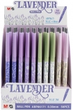 Pix retractabil Lavander, albastru, 0.38 mm, 50 buc/set, M&G