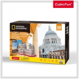 Puzzle 3D+Brosura-Catedrala St. Paul 107 Piese Cubicfun