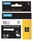 Banda ID1 polyester permanent 6 mm x 5.5 m negru-alb Dymo