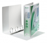 Caiet mecanic  Panorama, PP/PP, partial reciclat, certificare FSC, A4 MAXI, mecanism 4DR, inel 50 mm, alb , Leitz