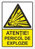 Indicator Atentie pericol de explozie, 148x210mm