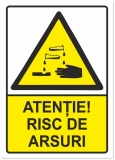 Indicator Atentie risc de arsuri, 148x210mm