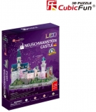 Puzzle 3D Led Castelul Neuschwanstein 128 Piese Cubicfun