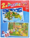 Puzzle 2 in 1, 60 piese, Katy 