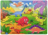 Puzzle lemn, Dinozauri, 40 piese