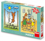 Puzzle pisica si catel, 2x48 piese 