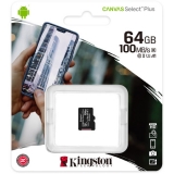 Card de Memorie MicroSD Kingston, 64GB, Select Plus, Clasa 10 UHS-I Performance