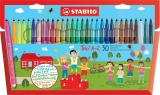 Carioca Stabilo Trio A-Z, 30 culori/set, etui carton