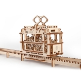 Puzzle 3D, lemn, mecanic Tramvai, 154 piese, Ugears 