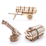 Puzzle 3D, lemn, mecanic Atasamente pentru camion 322 piese, Ugears 