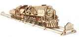 Puzzle 3D, lemn, mecanic Tren V-Express cu aburi, 538 piese, Ugears