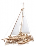 Puzzle 3D, lemn, mecanic Barca Trimaran, 237 piese, Ugears 