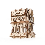 Puzzle 3D, lemn, mecanic Cutie pentru carti de joc, 64 piese, Ugears