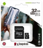 MicroSD Kingston, 32GB, select plus, clasa 10 UHS-I Performance, include adaptor SD