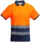 Tricou polo tehnic Hi-Vis Atrio, pentru barbati, Bleumarin/Portocaliu Fluorescent, Roly marimea 2XL