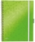 Caiet de birou  WOW Be Mobile, PP, certificare FSC, reciclabil, A4, 80 coli, cu spira, matematica Leitz verde